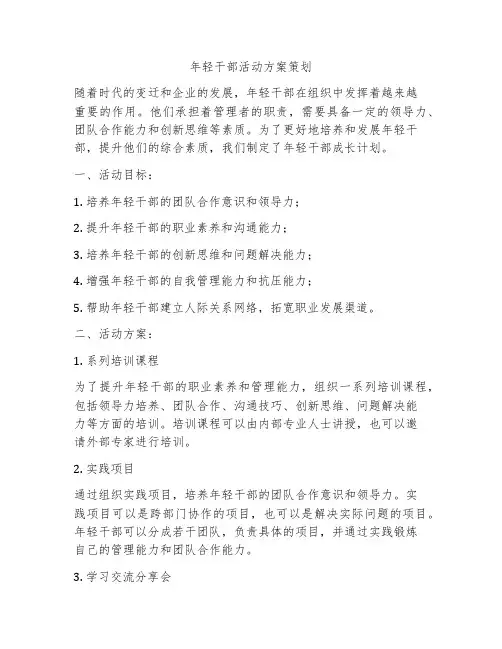年轻干部活动方案策划