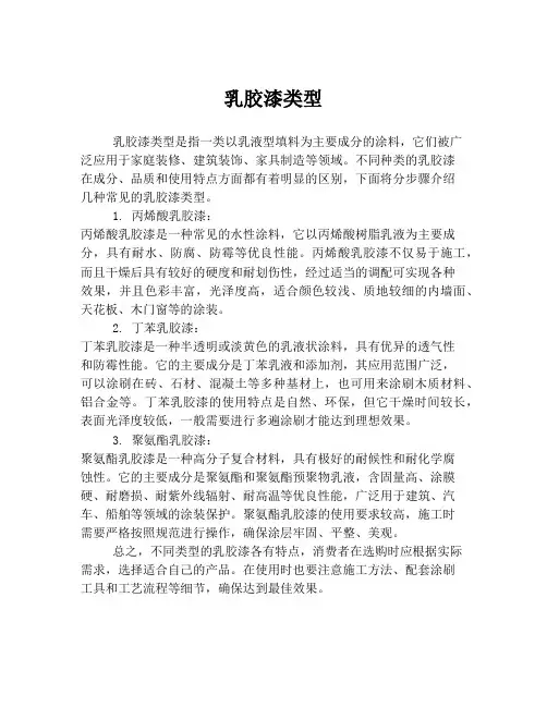 乳胶漆类型