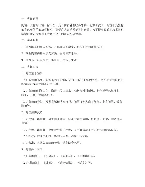 陶笛实训报告
