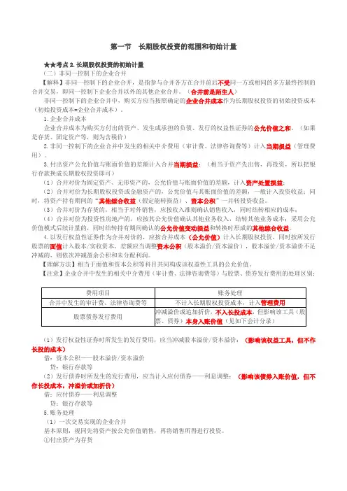 长期股权投资的初始计量(2)