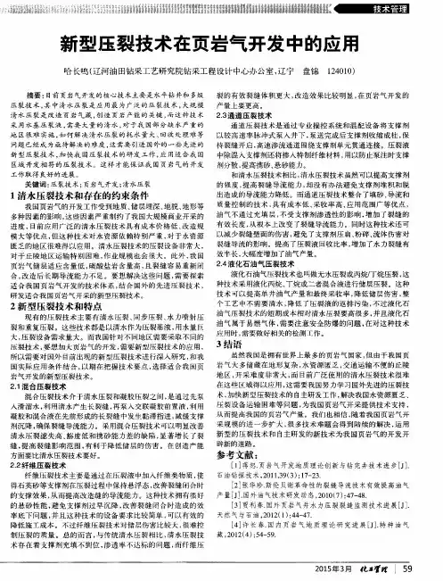新型压裂技术在页岩气开发中的应用