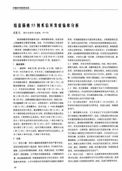 结直肠癌55例术后并发症临床分析