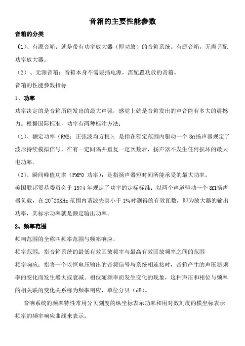 音箱参数