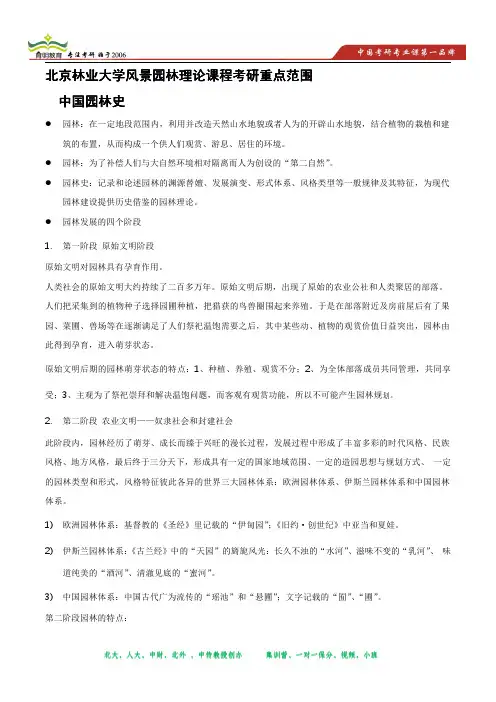 北京林业大学风景园林基础考研重难点分析