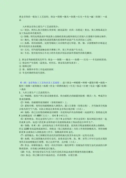 黄金工艺介绍