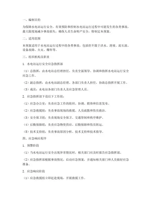 水电站运行安全应急预案
