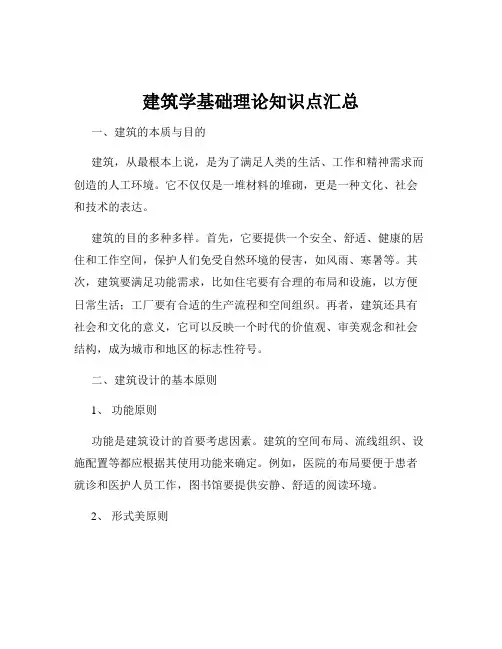 建筑学基础理论知识点汇总