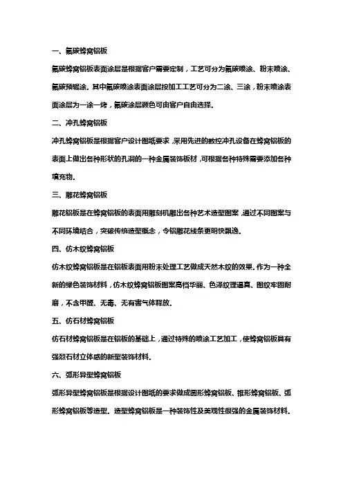 铝合金蜂窝板的分类