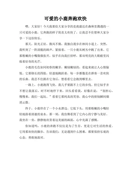 可爱的小鹿奔跑欢快