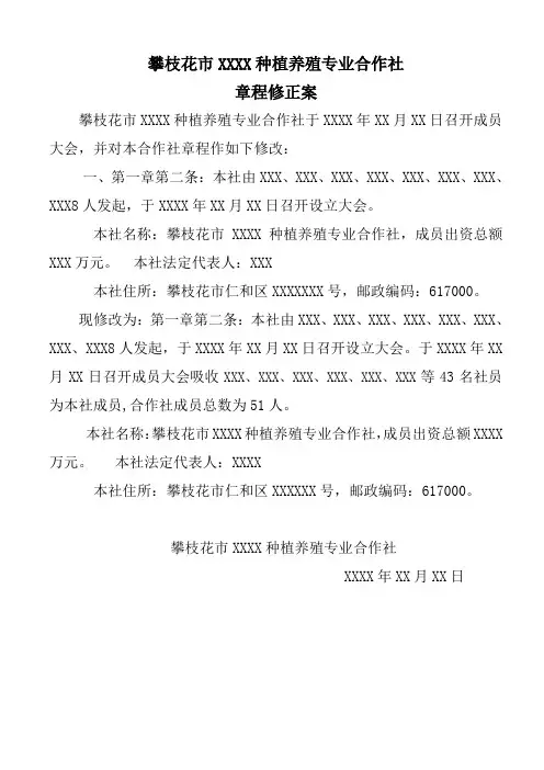 章程修正案