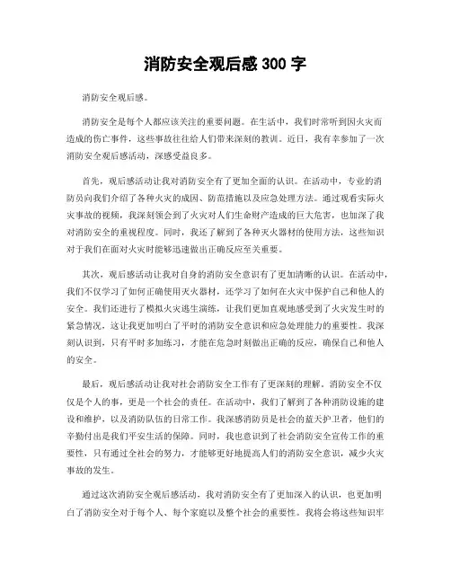 消防安全观后感300字
