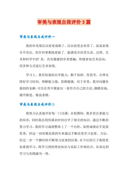 审美与表现自我评价3篇