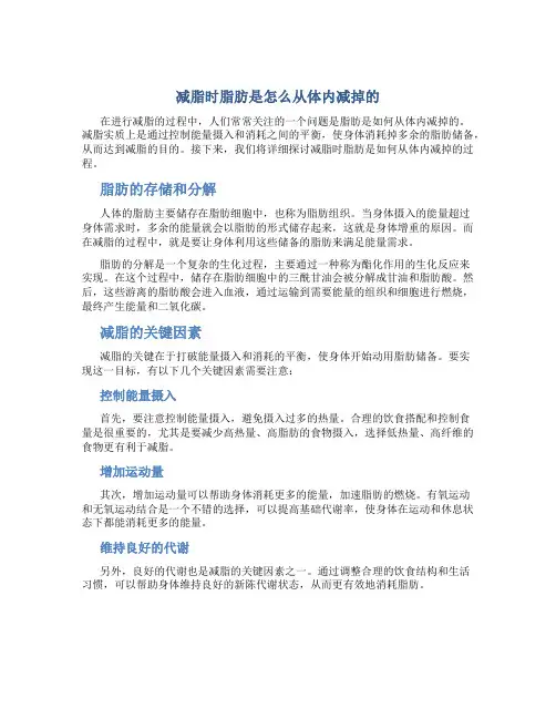 减脂时脂肪是怎么从体内减掉的