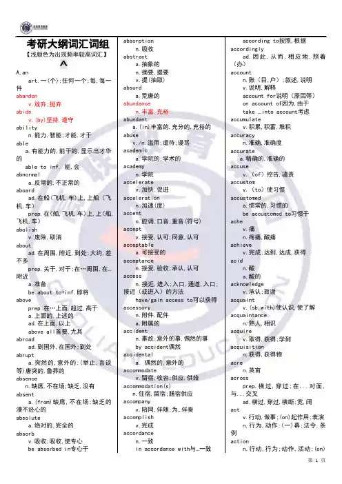 高联教育-历年考研英语高频单词