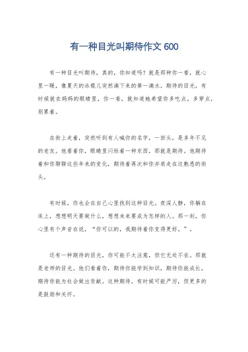 有一种目光叫期待作文600