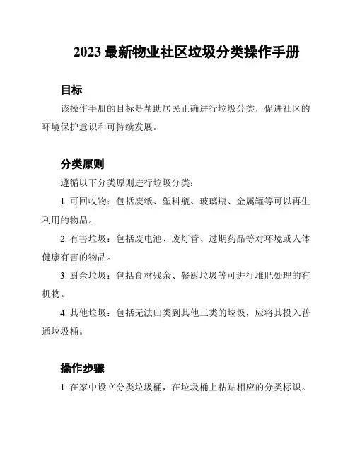 2023最新物业社区垃圾分类操作手册