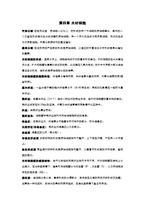 木材学(4.4.2)--木材细胞
