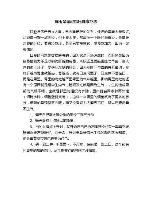 陈玉琴循经指压健康疗法