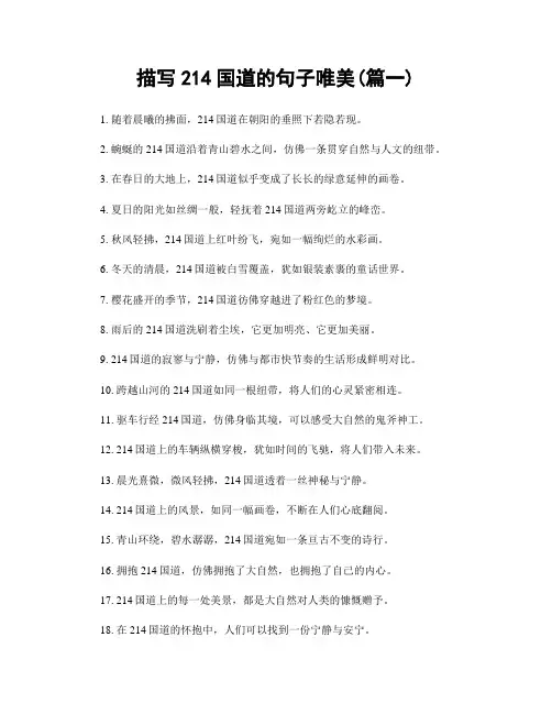 描写214国道的句子唯美(精选两篇)