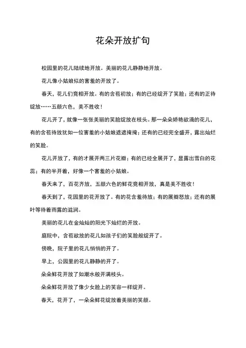花朵开放扩句