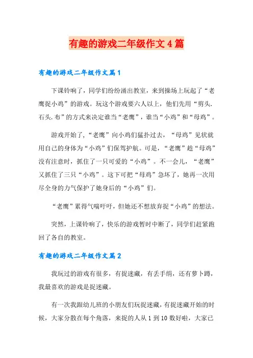 (多篇)有趣的游戏二年级作文4篇