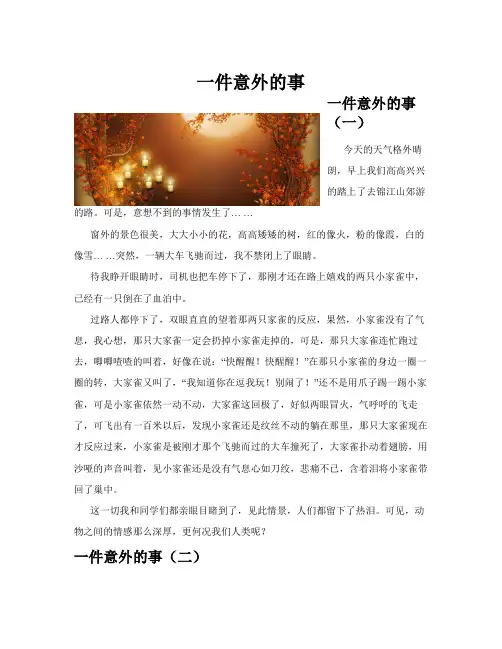 一件意外的事(共10篇)