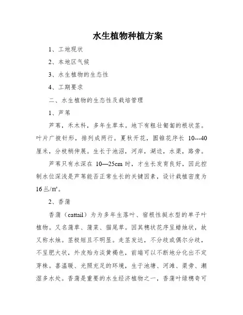 水生植物种植方案