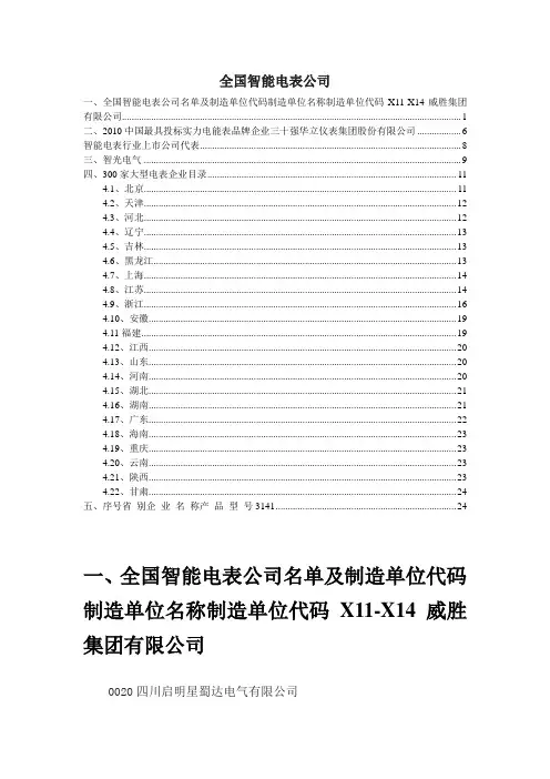 全国智能电表公司