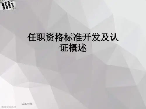 任职资格标准开发及认证概述