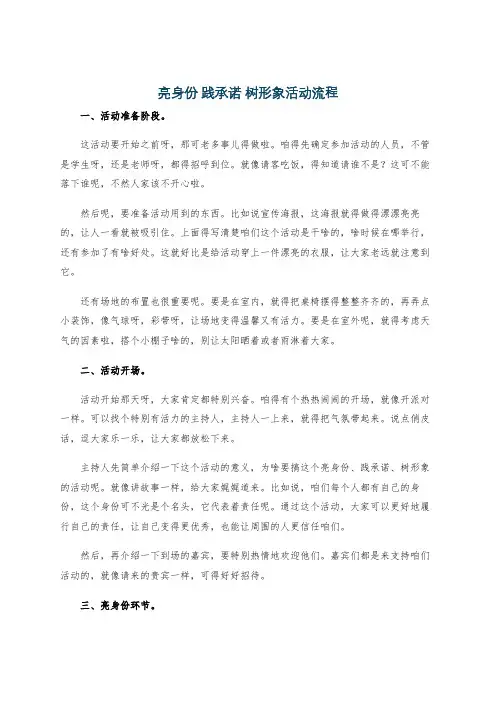 亮身份 践承诺 树形象活动流程