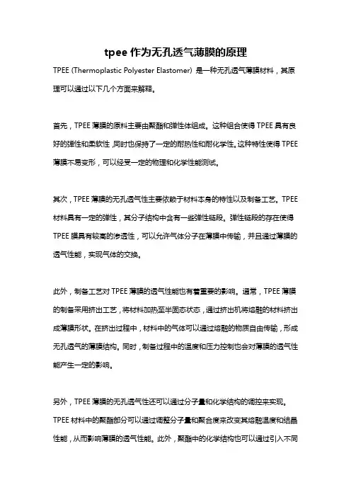tpee作为无孔透气薄膜的原理