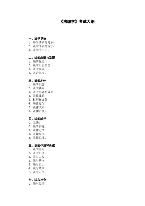 《法理学》考试大纲