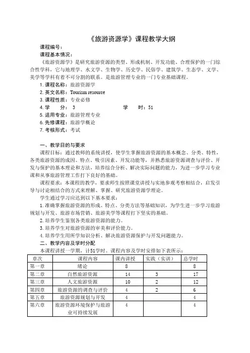 周：大纲旅游资源学