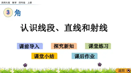 《认识线段、直线和射线》PPT课件 西师大版