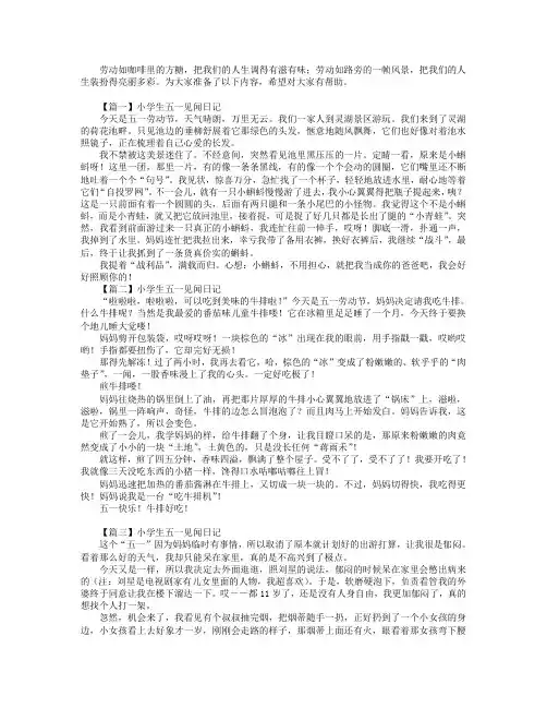 小学生五一见闻日记六篇.doc