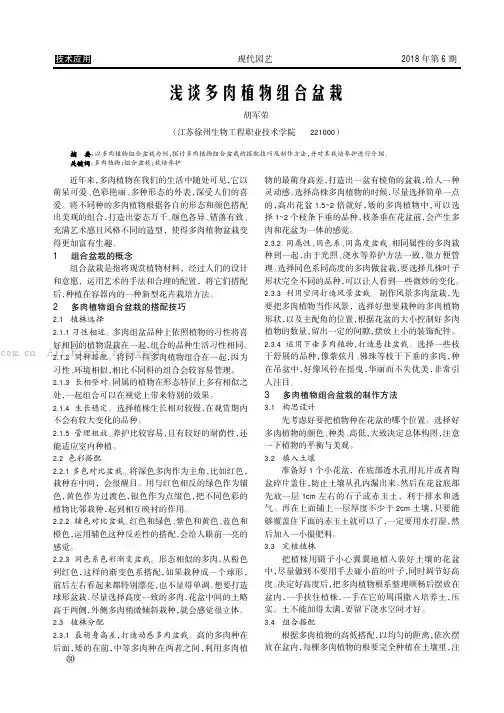 浅谈多肉植物组合盆栽
