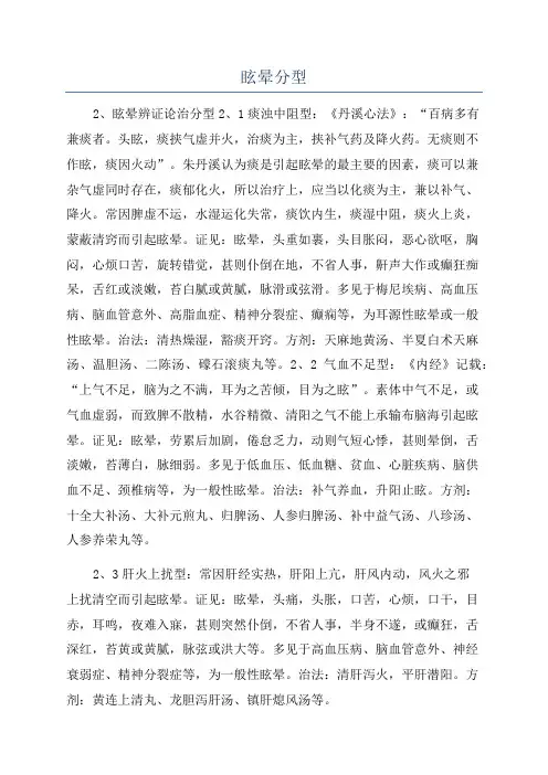 眩晕分型_精品文档