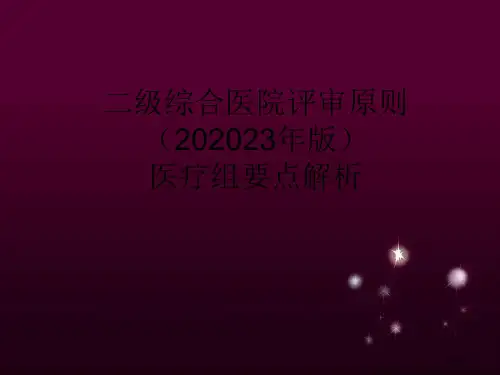 新二级医院评审标准