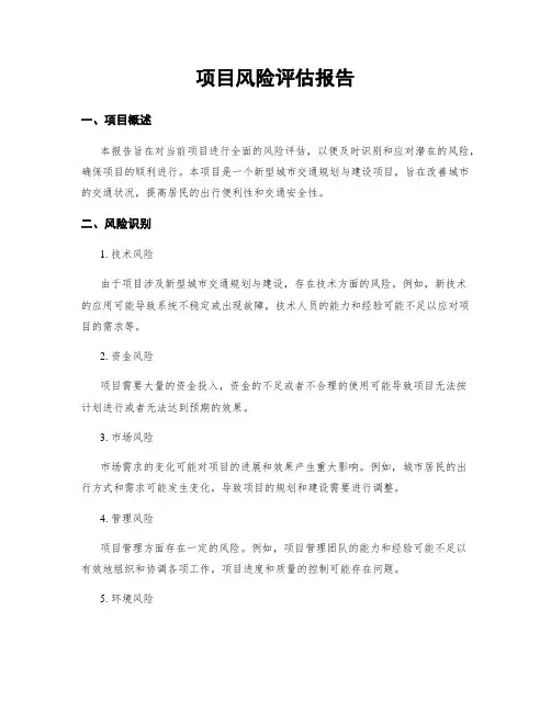 项目风险评估报告