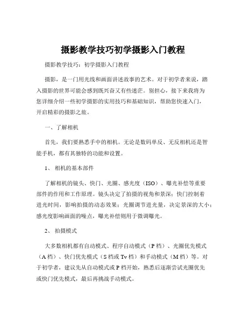 摄影教学技巧初学摄影入门教程