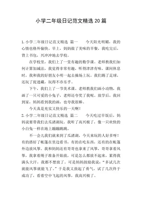 小学二年级日记范文精选20篇