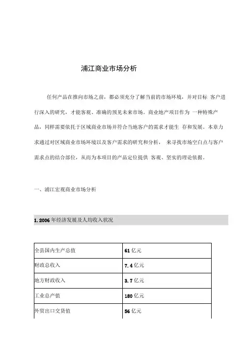 浦江商业市场分析(1)