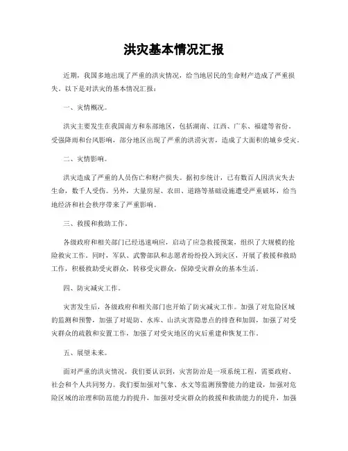 洪灾基本情况汇报