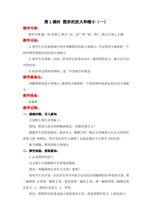 第1课时 图形的放大和缩小(一)