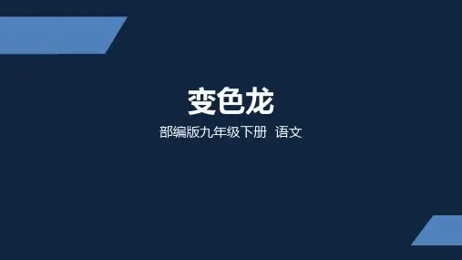 部编人教版九年级下册语文《变色龙》PPT精品课件