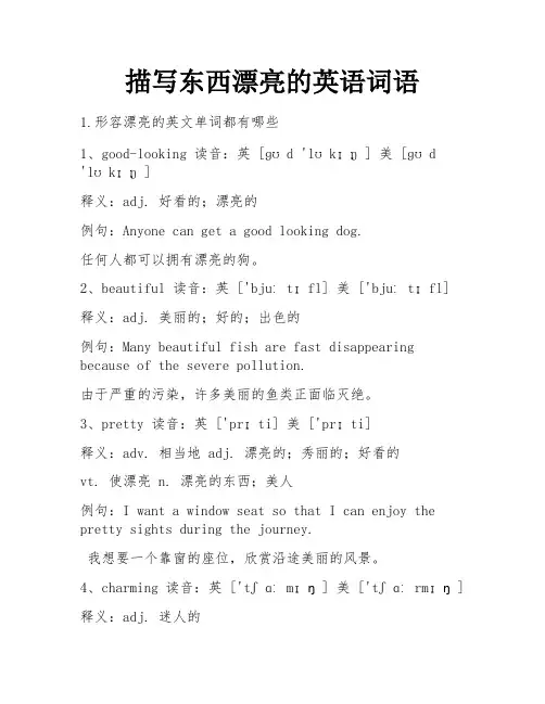 描写东西漂亮的英语词语