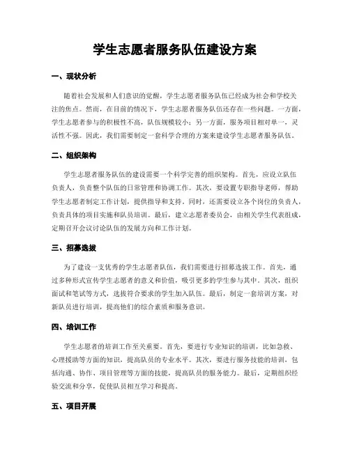 学生志愿者服务队伍建设方案
