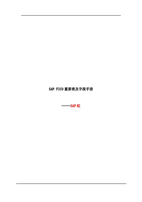 SAP FICO重要表及字段手册