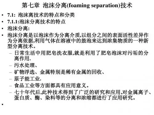 第七章泡沫与絮凝分离技术