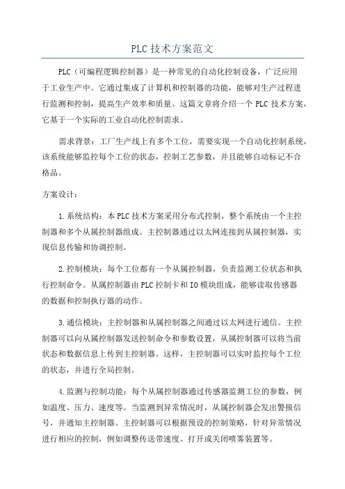 PLC技术方案范文